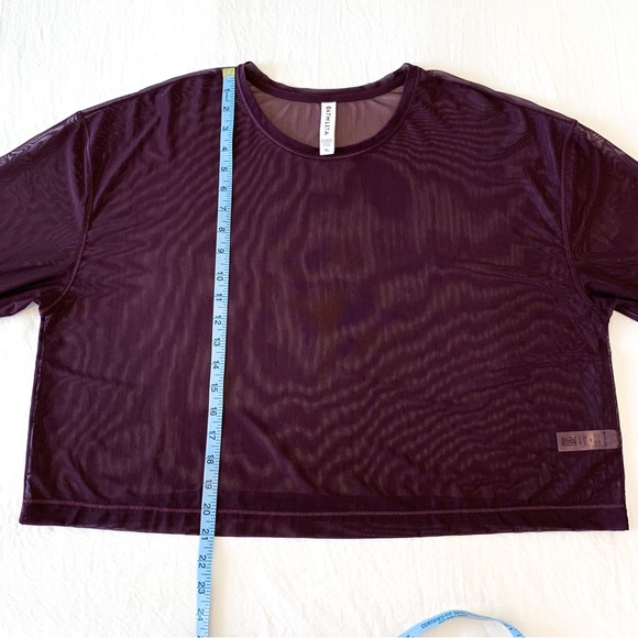 Athleta Circuit sheer mesh top in Agate Purple long sleeve crop top extra large - Picture 8 of 9